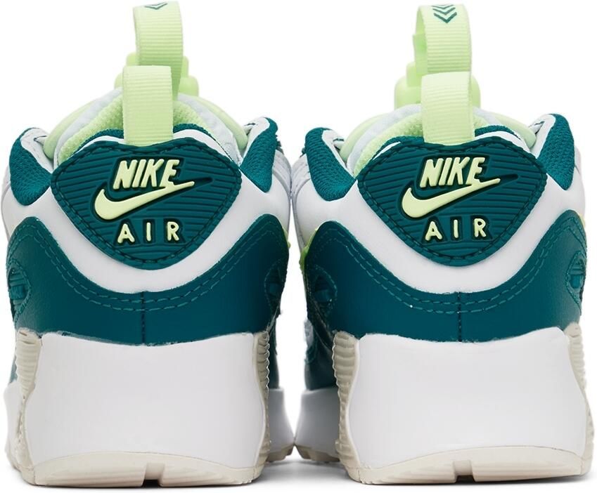 Nike Kids White & Green Air Max 90 Toggle Little Kids Sneakers