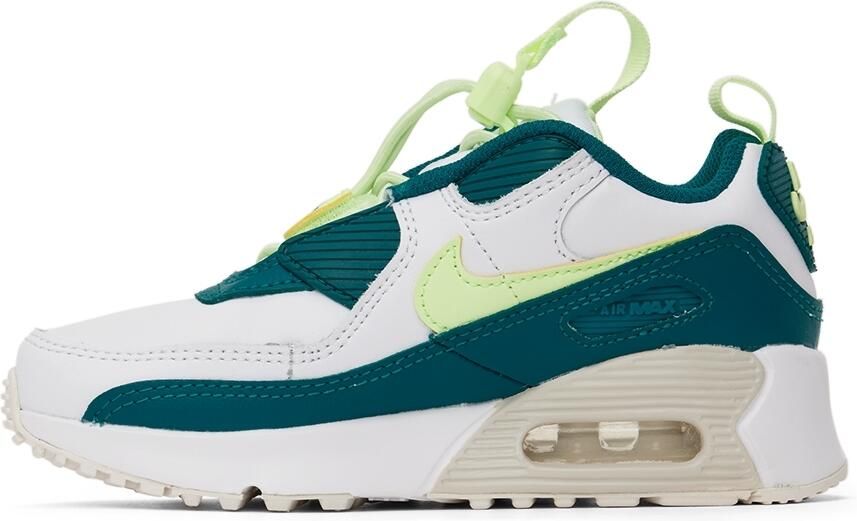 Nike Kids White & Green Air Max 90 Toggle Little Kids Sneakers - Picture 3