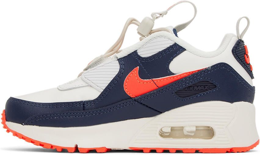 Nike Kids White & Navy Air Mac 90 Toggle Low-Top Little Kids Sneakers - Picture 3