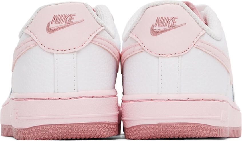 Nike Kids White & Pink Force 1 Little Kids Sneakers