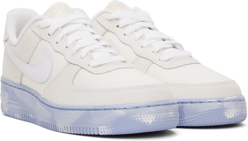 Nike Off-White & Blue Air Force 1 '07 LV8 EMB Sneakers - Picture 4