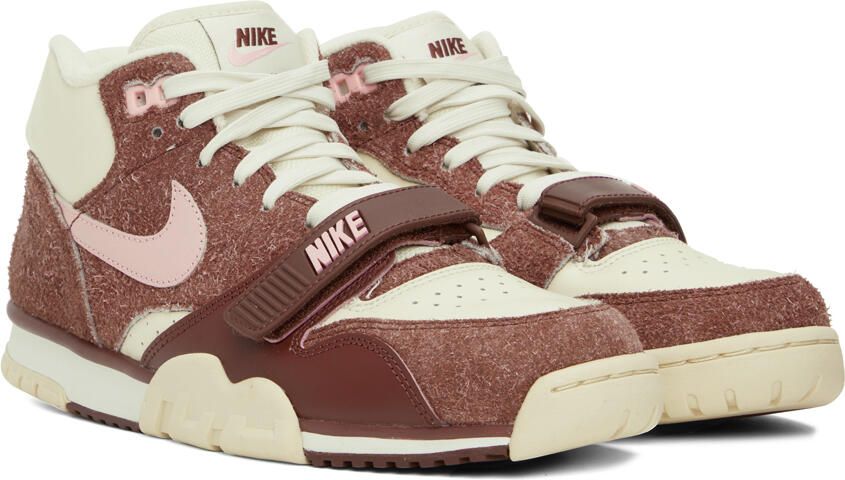 Nike Off-White & Burgundy Air Trainer 1 Sneakers - Picture 2
