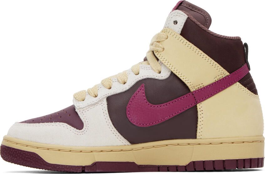 Nike Off-White & Burgundy Dunk High 1985 Sneakers - Picture 3