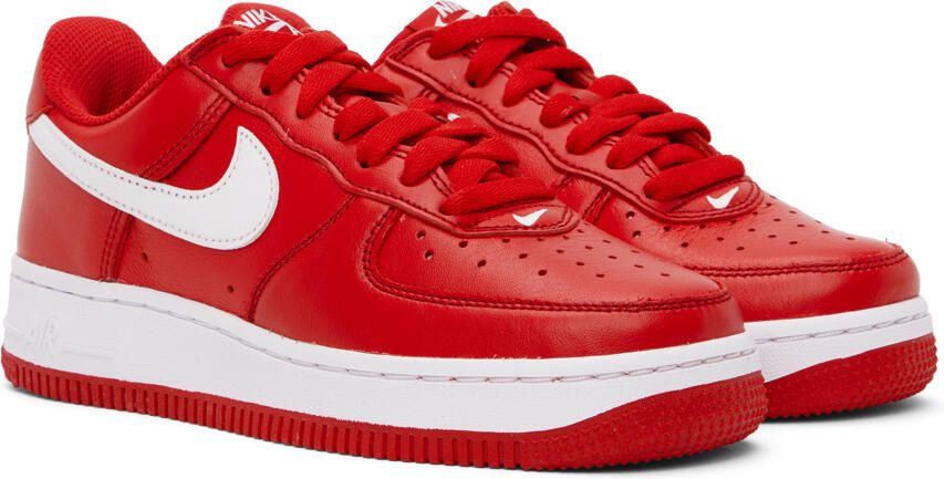 Nike Red Air Force 1 Low Retro Sneakers - Picture 3
