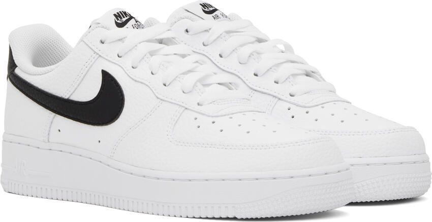 Nike White & Black Air Force 1 '07 Sneakers - Picture 2