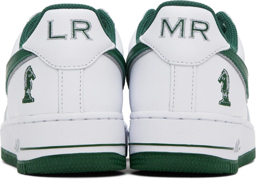 Nike White & Green LeBron James Air Force 1 Sneakers