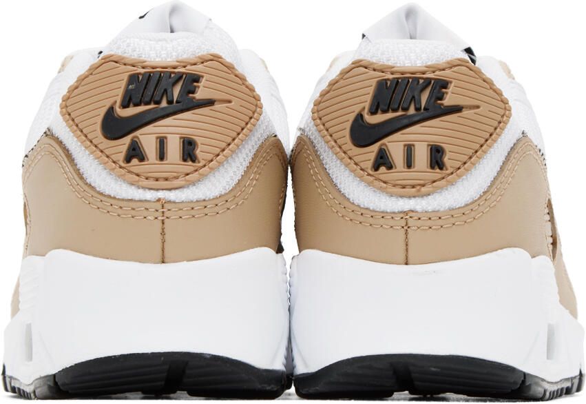 Nike White & Beige Air Max 90 Sneakers