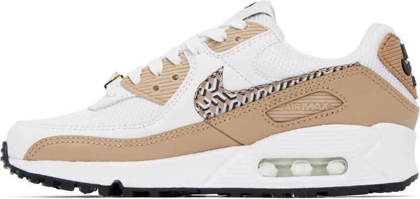 Nike White & Beige Air Max 90 Sneakers - Picture 3
