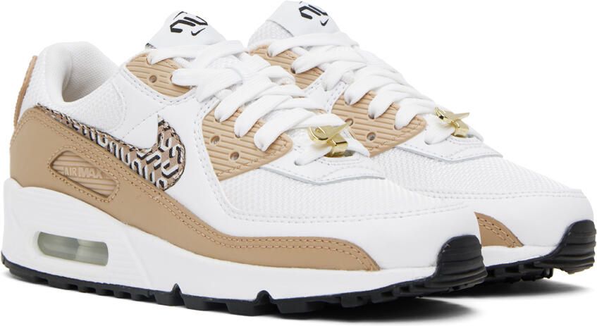 Nike White & Beige Air Max 90 Sneakers - Picture 2
