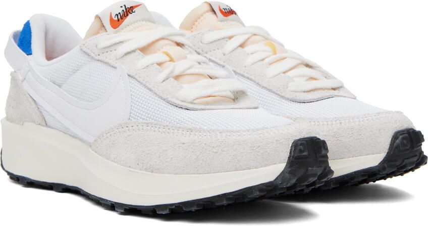 Nike White & Beige Waffle Debut Vintage Sneakers - Picture 2