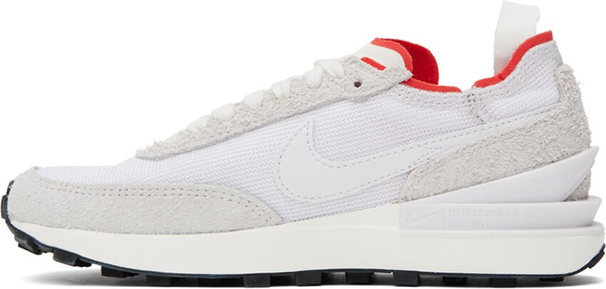 Nike White & Beige Waffle One Vintage Sneakers - Picture 3