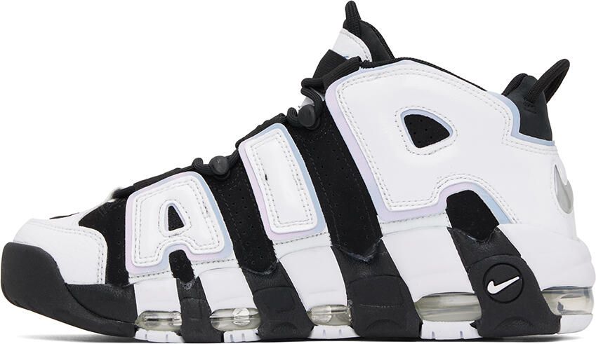 Nike White & Black Air More Uptempo '96 Sneakers - Picture 2