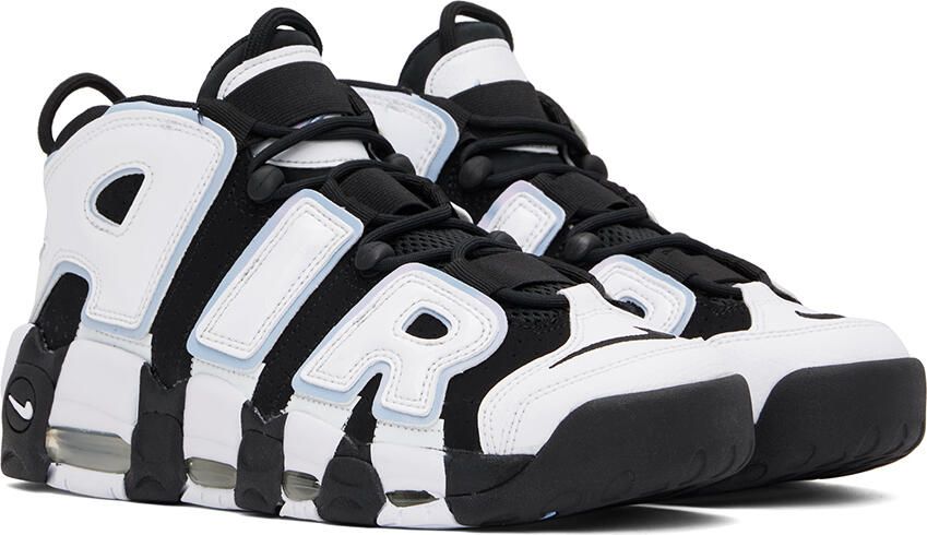 Nike White & Black Air More Uptempo '96 Sneakers - Picture 3