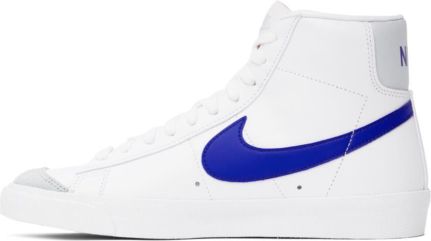 Nike White & Blue Blazer Mid '77 Vintage Sneakers - Picture 3