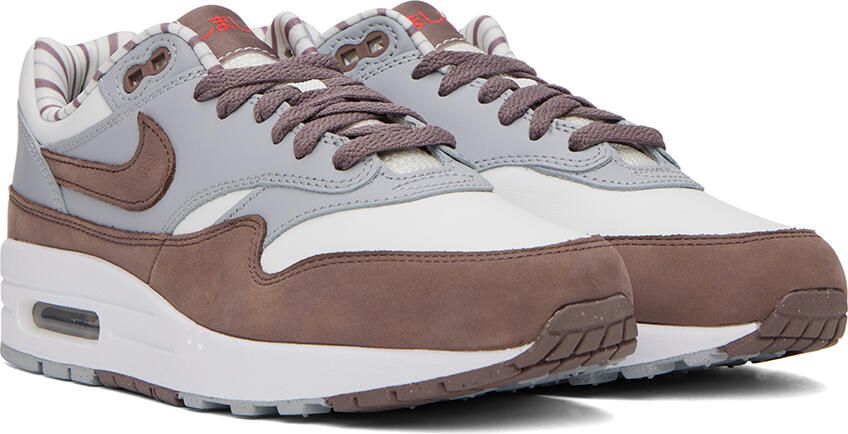 Nike White & Brown Air Max 1 Shima Sneakers - Picture 3