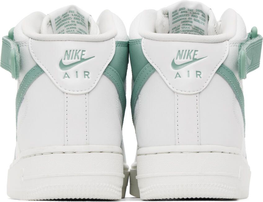 Nike White & Green Air Force 1 '07 Mid Sneakers