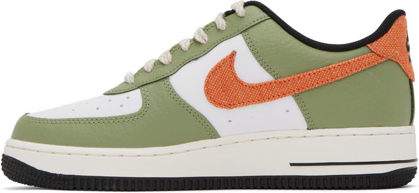Nike White & Green Air Force 1 '07 Sneakers - Picture 3