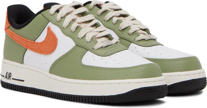 Nike White & Green Air Force 1 '07 Sneakers - Picture 2