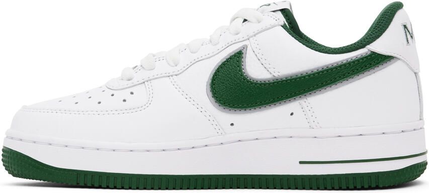 Nike White & Green LeBron James Air Force 1 Sneakers - Picture 3