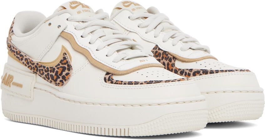 Nike White & Off-White Air Force 1 Shadow Sneakers - Picture 3