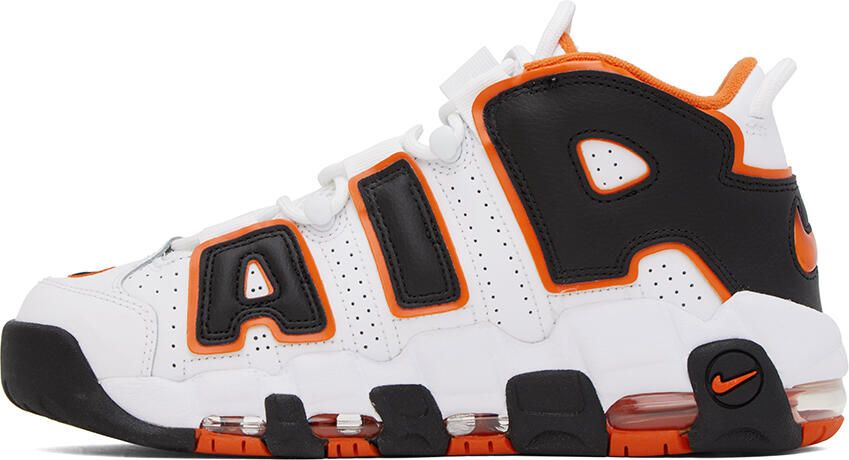 Nike White & Orange Air More Uptempo '96 Sneakers - Picture 3