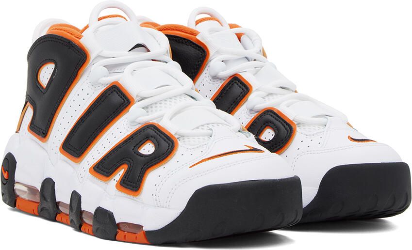 Nike White & Orange Air More Uptempo '96 Sneakers - Picture 2