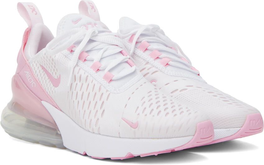 Nike White & Pink Air Max 270 Sneakers - Picture 2