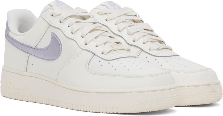 Nike White & Purple Air Force 1 '07 Sneakers - Picture 2