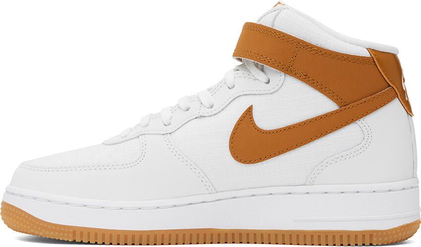 Nike White & Tan Air Force 1 '07 Sneakers - Picture 3