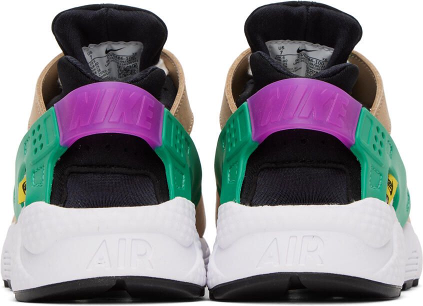 Nike White & Tan Air Huarache Premium Sneakers