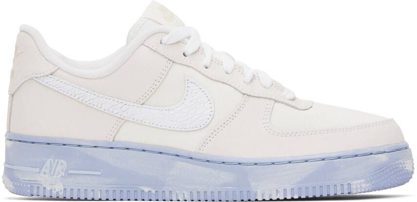 Nike Off-White & Blue Air Force 1 '07 LV8 EMB Sneakers - Picture 6