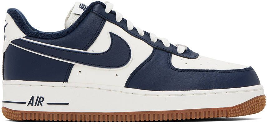 Nike Off-White & Navy Air Force 1 '07 Sneakers - Picture 5