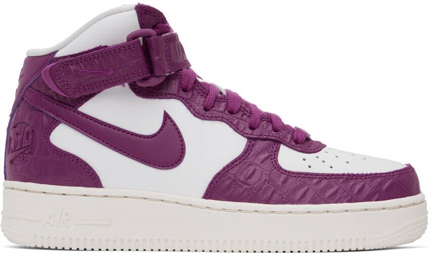 Nike Purple & White Air Force 1 '07 Sneakers - Picture 5