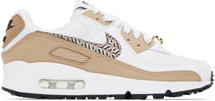 Nike White & Beige Air Max 90 Sneakers - Picture 5