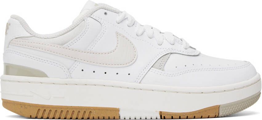 Nike White & Beige Gamma Force Sneakers - Picture 5