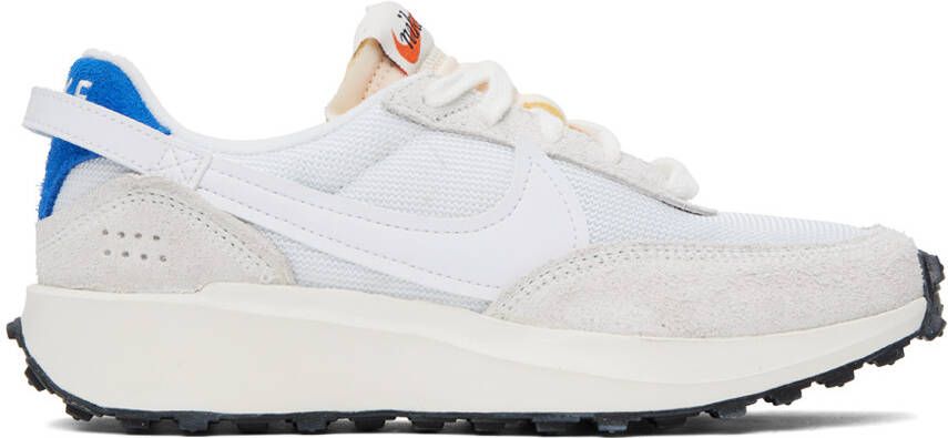 Nike White & Beige Waffle Debut Vintage Sneakers - Picture 3