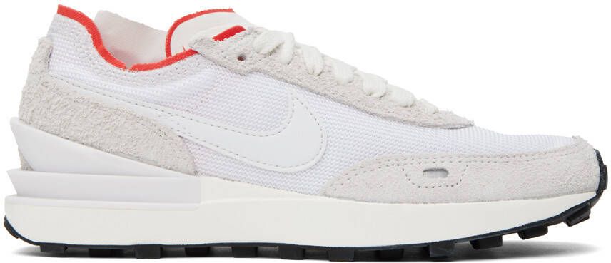 Nike White & Beige Waffle One Vintage Sneakers - Picture 5