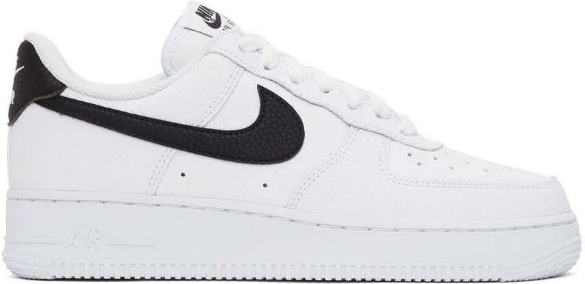 Nike White & Black Air Force 1 '07 Sneakers - Picture 5