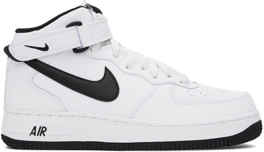 Nike White & Black Air Force 1 '07 Sneakers - Picture 5