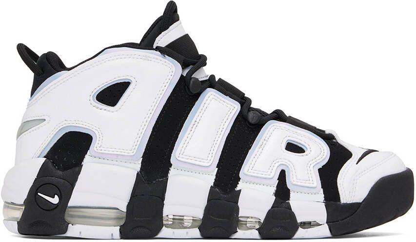 Nike White & Black Air More Uptempo '96 Sneakers - Picture 5
