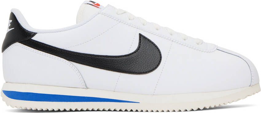 Nike White & Black Cortez Sneakers - Picture 4