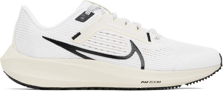Nike White & Black Pegasus 40 Sneakers - Picture 4