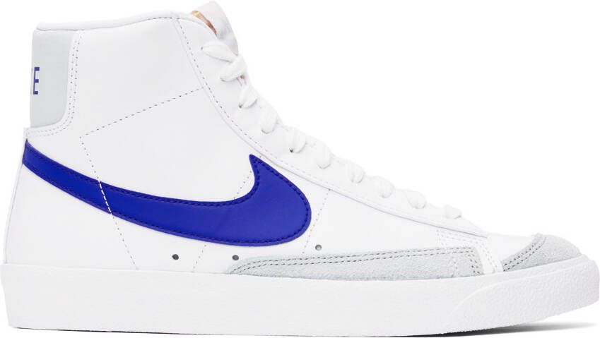 Nike White & Blue Blazer Mid '77 Vintage Sneakers - Picture 5