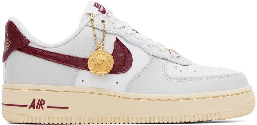 Nike White & Gray Air Force 1 '07 SE Sneakers - Picture 5