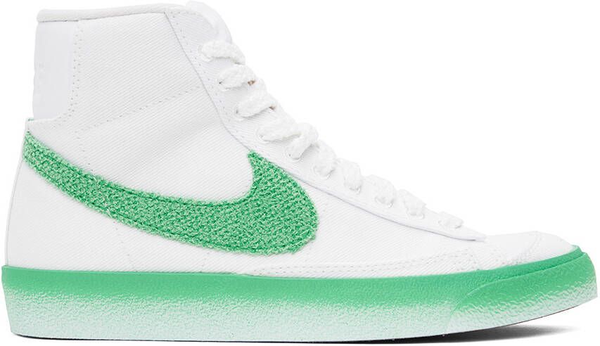 Nike White & Green Blazer Mid '77 Sneakers