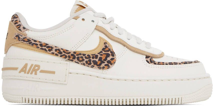 Nike White & Off-White Air Force 1 Shadow Sneakers - Picture 5