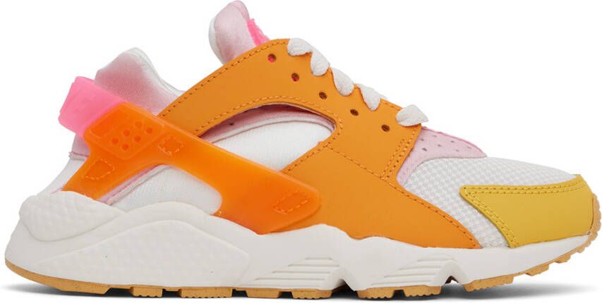 Nike White & Orange Air Huarache Sneakers - Picture 4