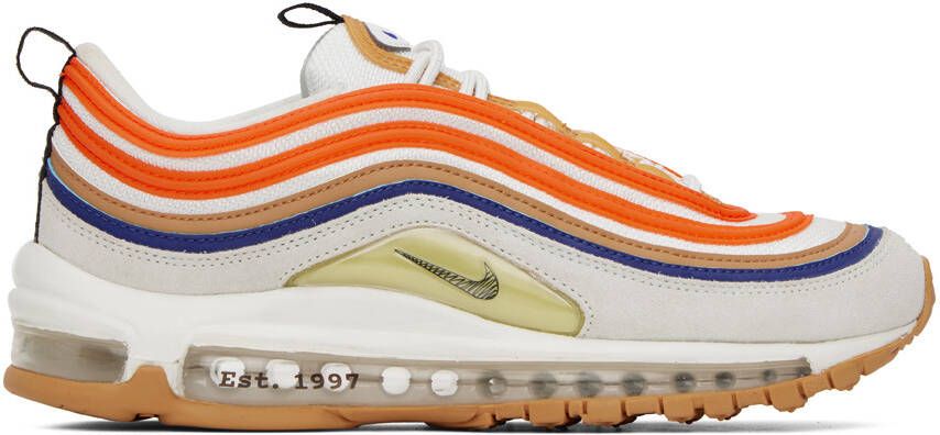Nike White & Orange Air Max 97 SE Sneakers - Picture 5