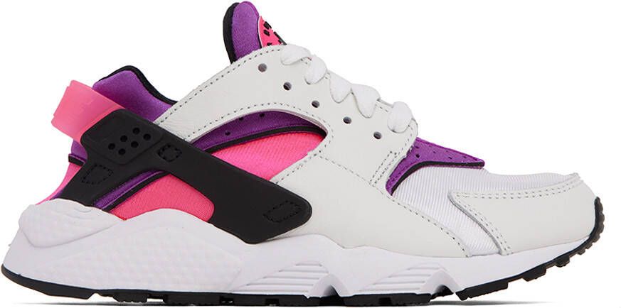 Nike White & Purple Air Huarache Sneakers - Picture 5