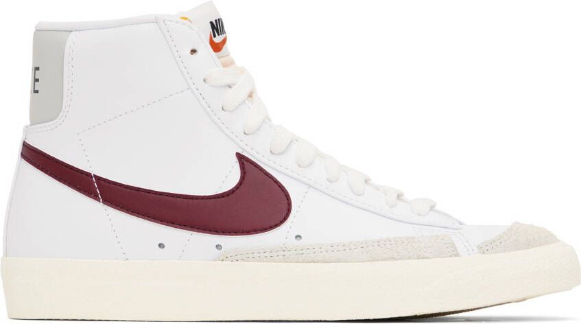 Nike White & Red Blazer Mid '77 Vintage Sneakers - Picture 5